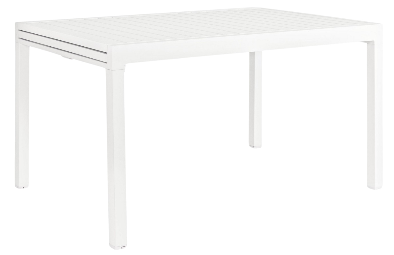 Bílý hliníkový zahradní rozkládací stůl Bizzotto Pelagius 135/270 x 90 cm Bizzotto