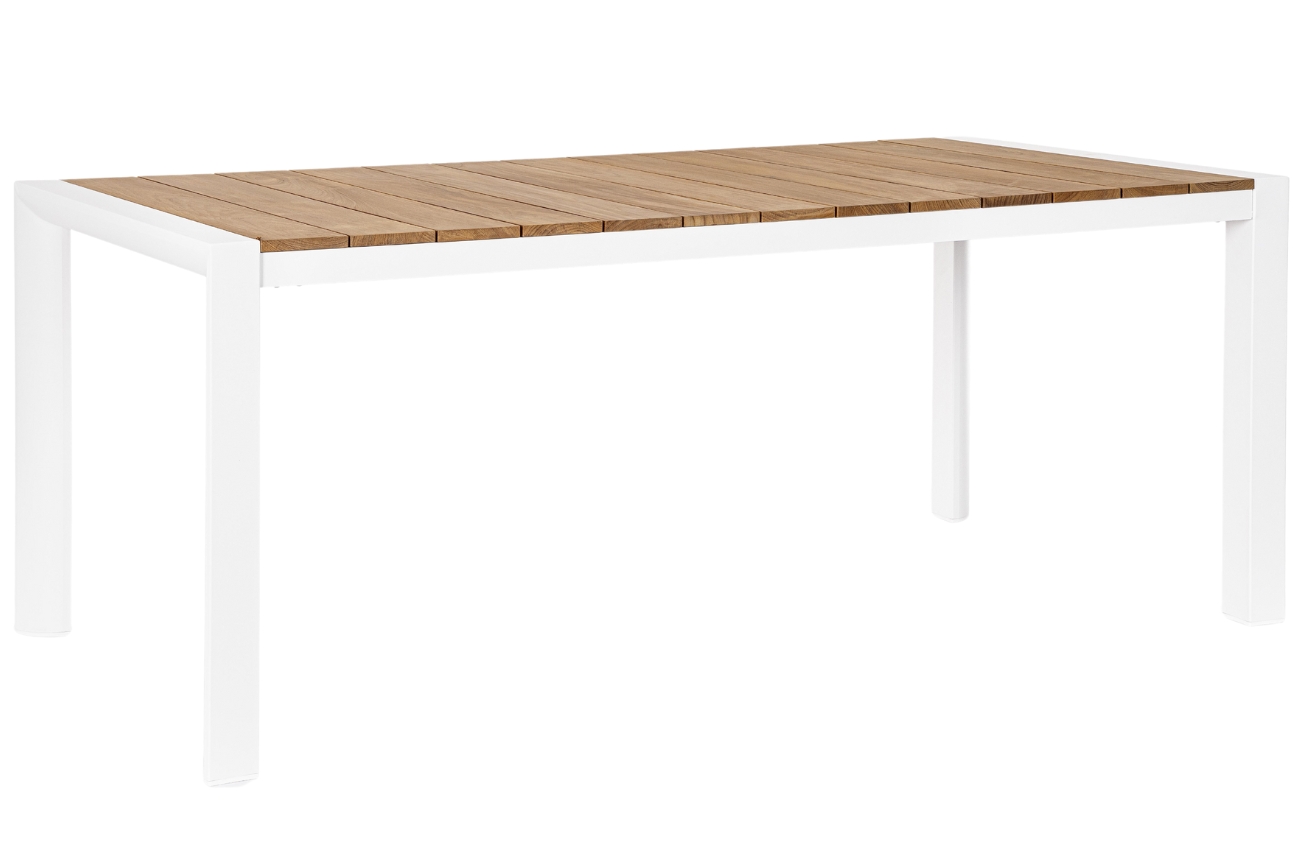 Bílý teakový zahradní stůl Bizzotto Cameron 180 x 90 cm Bizzotto