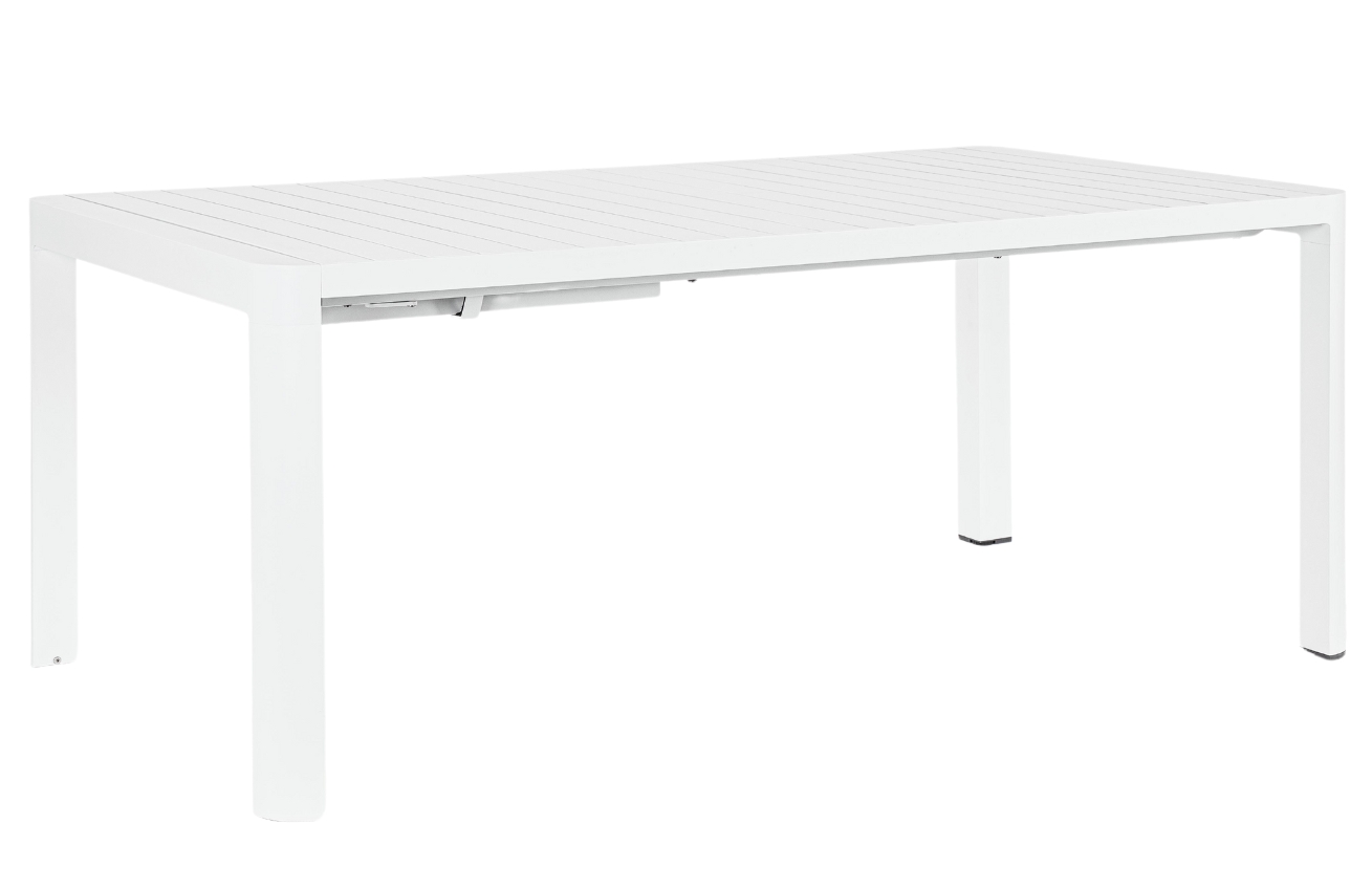 Bílý hliníkový rozkládací zahradní stůl Bizzotto Kiplin 180/240 x 100 cm Bizzotto