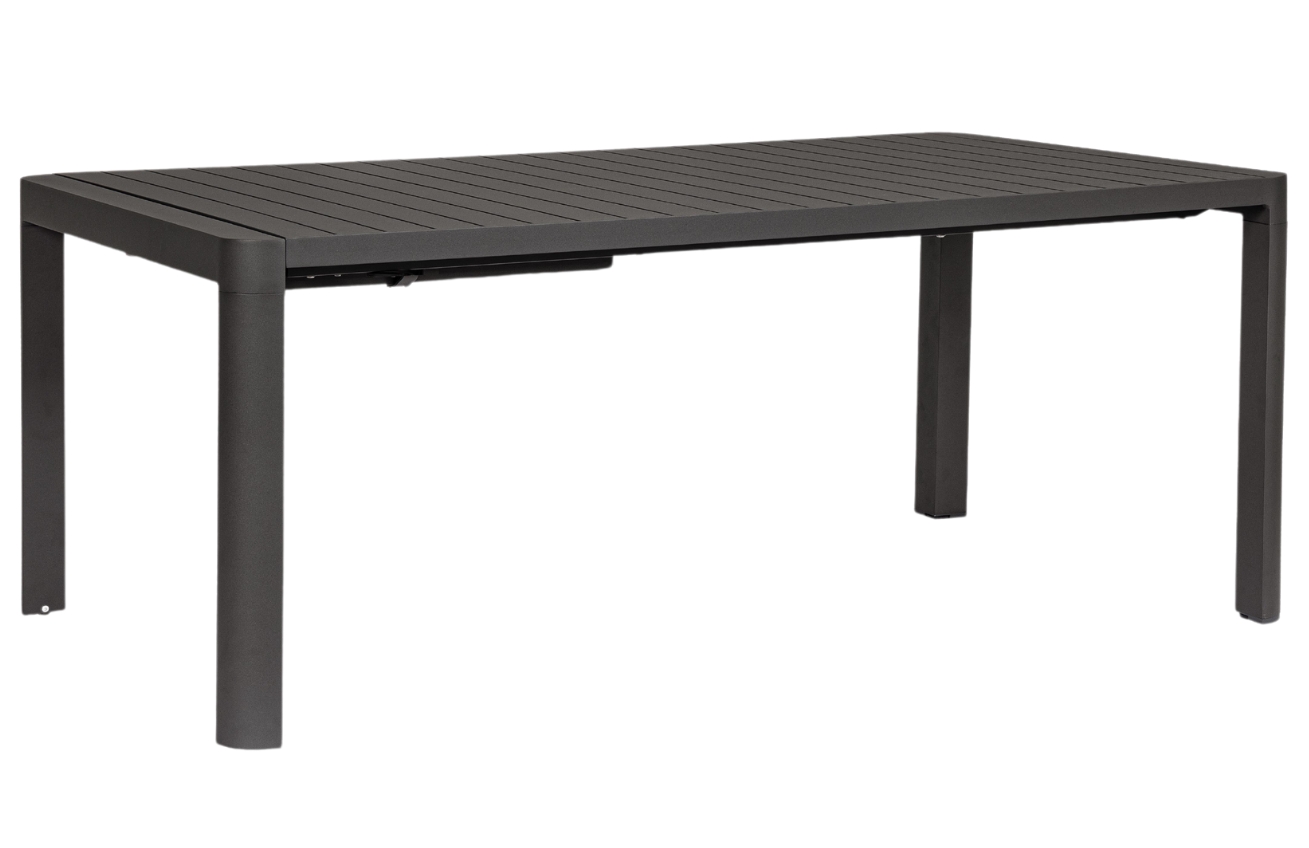 Tmavě šedý hliníkový rozkládací zahradní stůl Bizzotto Kiplin 180/240 x 100 cm Bizzotto