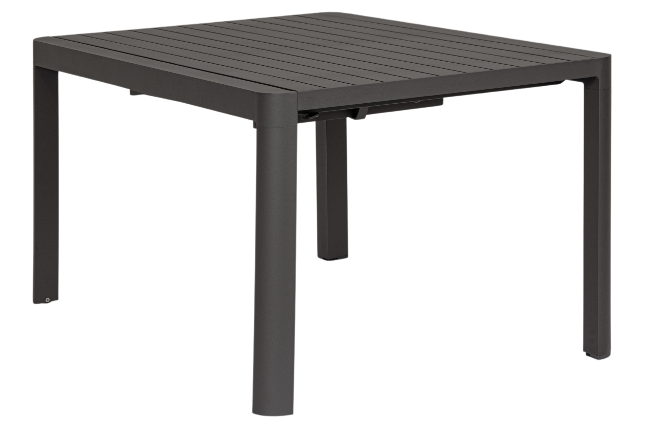 Tmavě šedý hliníkový rozkládací zahradní jídelní stůl Bizzotto Kiplin 149 x 97/149 cm Bizzotto