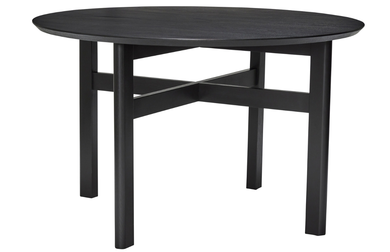 Černý dřevěný jídelní stůl Hübsch Fjord 120 cm Hübsch