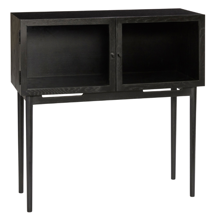 Černá dubová vitrína Hübsch Museum 90 x 90 cm Hübsch