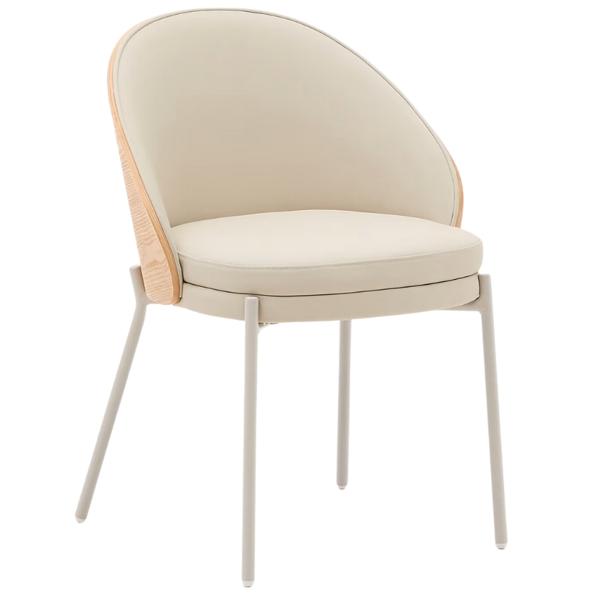 Béžová koženková jídelní židle Kave Home Eamy Kave Home