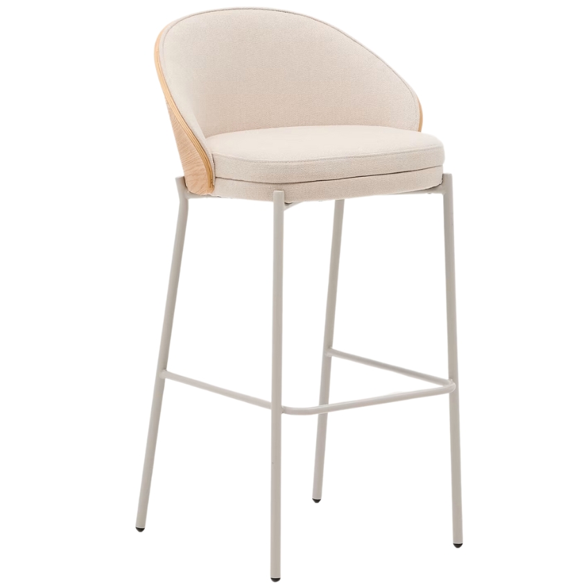 Béžová čalouněná barová židle Kave Home Eamy 77 cm Kave Home