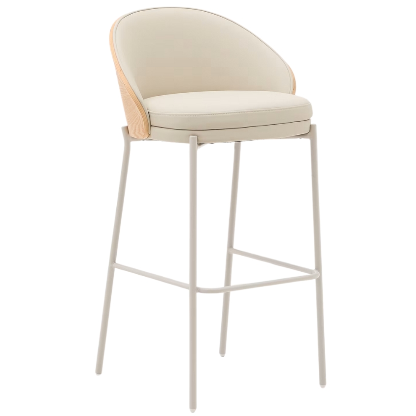 Béžová koženková barová židle Kave Home Eamy 77 cm Kave Home