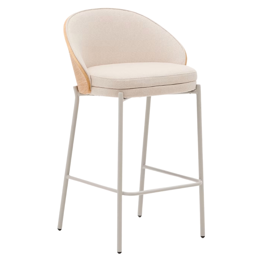 Béžová čalouněná barová židle Kave Home Eamy 65 cm Kave Home