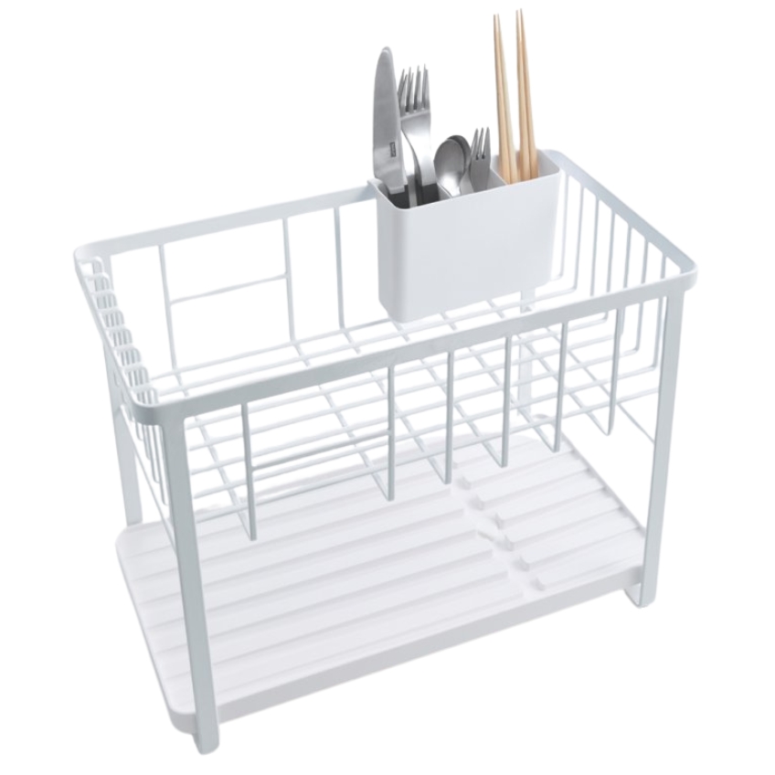 Bílý kovový odkapávač Yamazaki Tower 41 x 33 cm YAMAZAKI