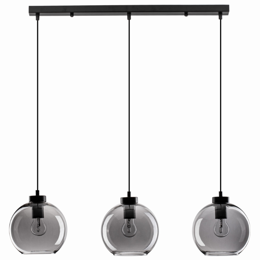 Kouřově šedé skleněné závěsné světlo Nova Luce Palmer 84 cm Nova Luce