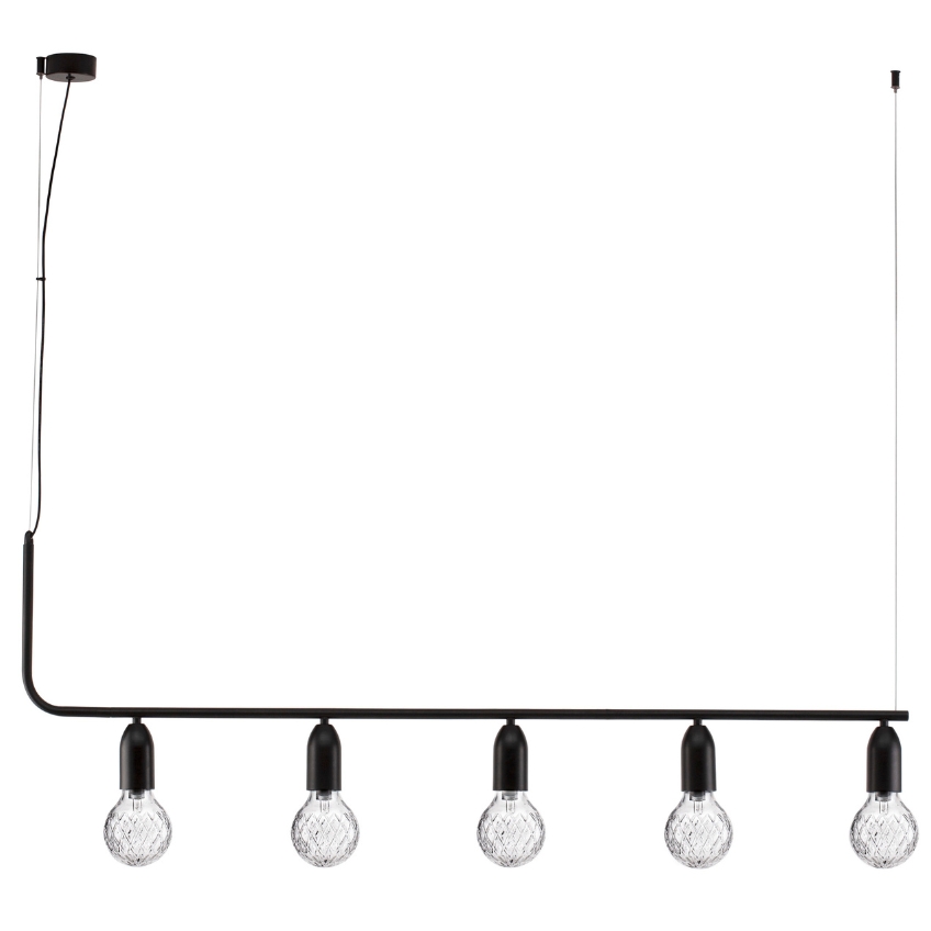 Černé kovové závěsné světlo Nova Luce Veda 128 cm Nova Luce