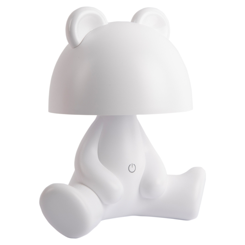 Time for home Bílá plastová dětská LED lampa Teddy 27 cm Time for home