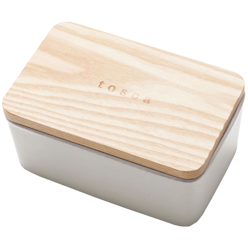 Bílá keramická dóza na máslo Yamazaki Tosca YAMAZAKI