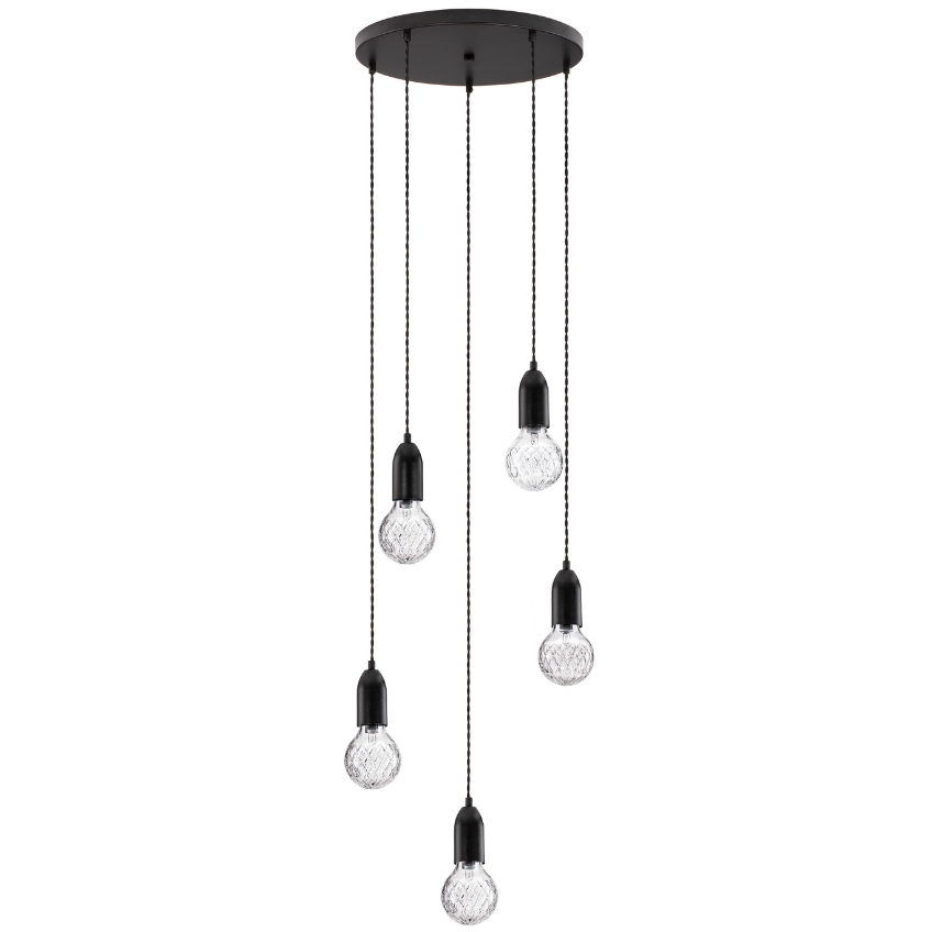 Černé kovové závěsné světlo Nova Luce Veda 40 cm Nova Luce