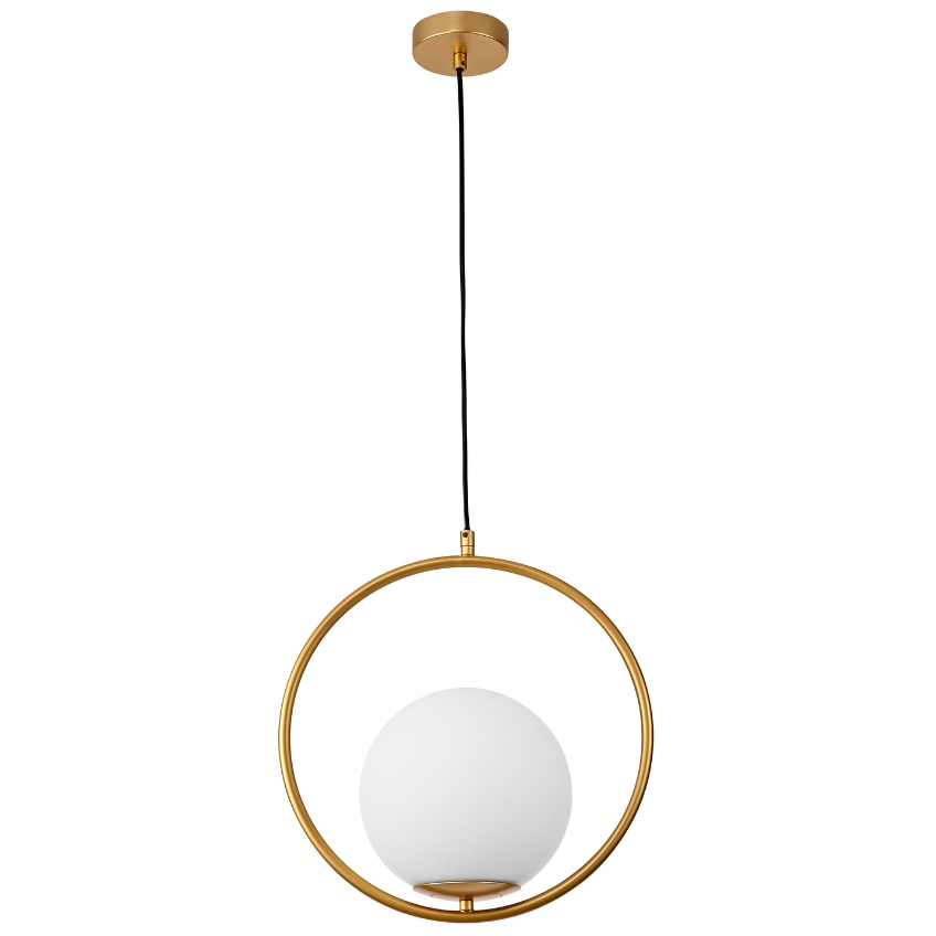 Opálově bílé skleněné závěsné světlo Nova Luce Obitar 35 cm Nova Luce