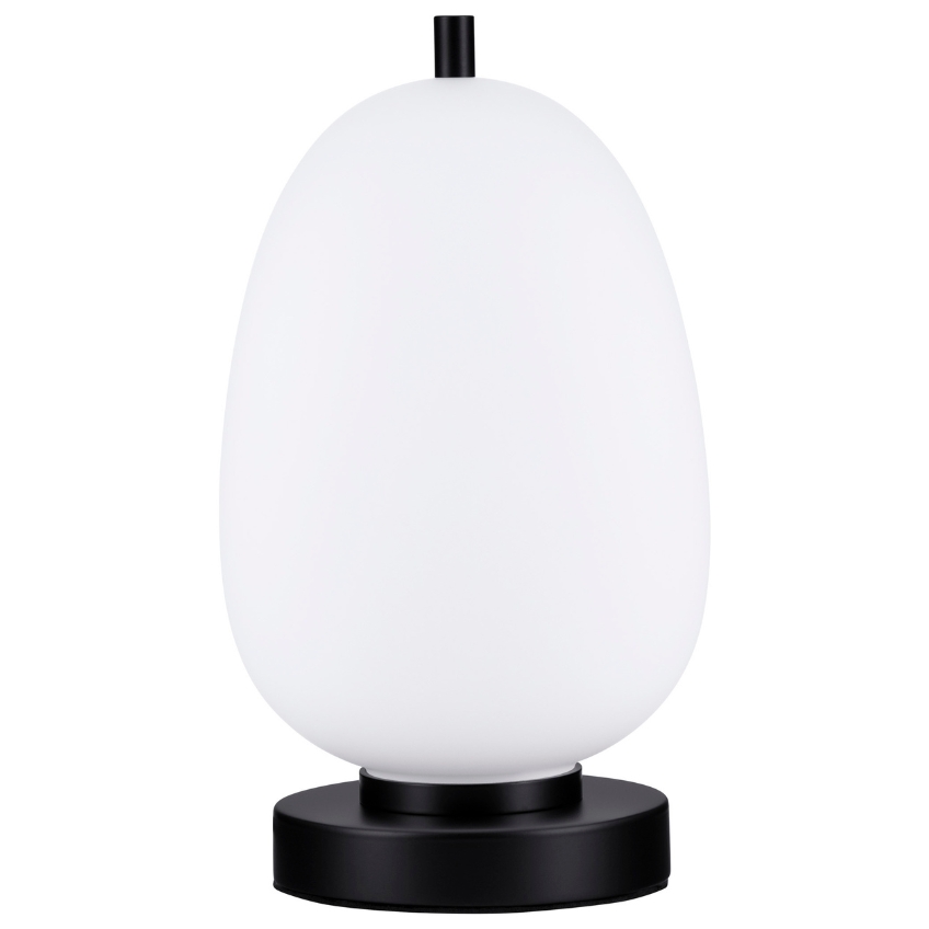 Opálově bílá skleněná stolní lampa Nova Luce Lato s černou podstavou 28 cm Nova Luce