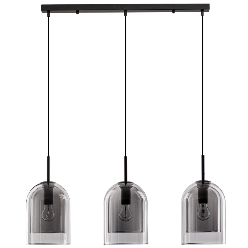 Kouřově šedé skleněné závěsné světlo Nova Luce Velor 70 cm Nova Luce