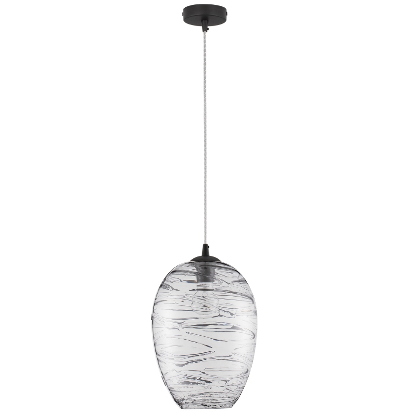 Světle šedé skleněné závěsné světlo Nova Luce Evleen 23 cm Nova Luce