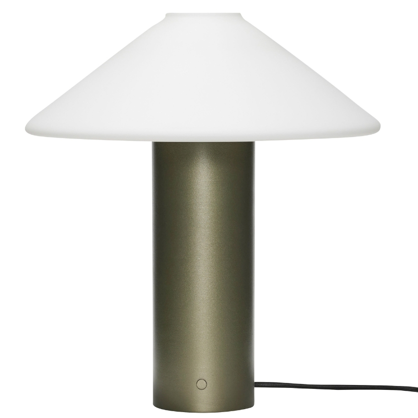 Bílo-zelená kovová stolní lampa Hübsch Orbit Hübsch