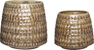 Keramick&eacute; ručně vyroben&eacute; obaly na květin&aacute;če v sadě 2 ks &oslash; 18 cm Capri &ndash; H&uuml;bsch H&uuml;bsch