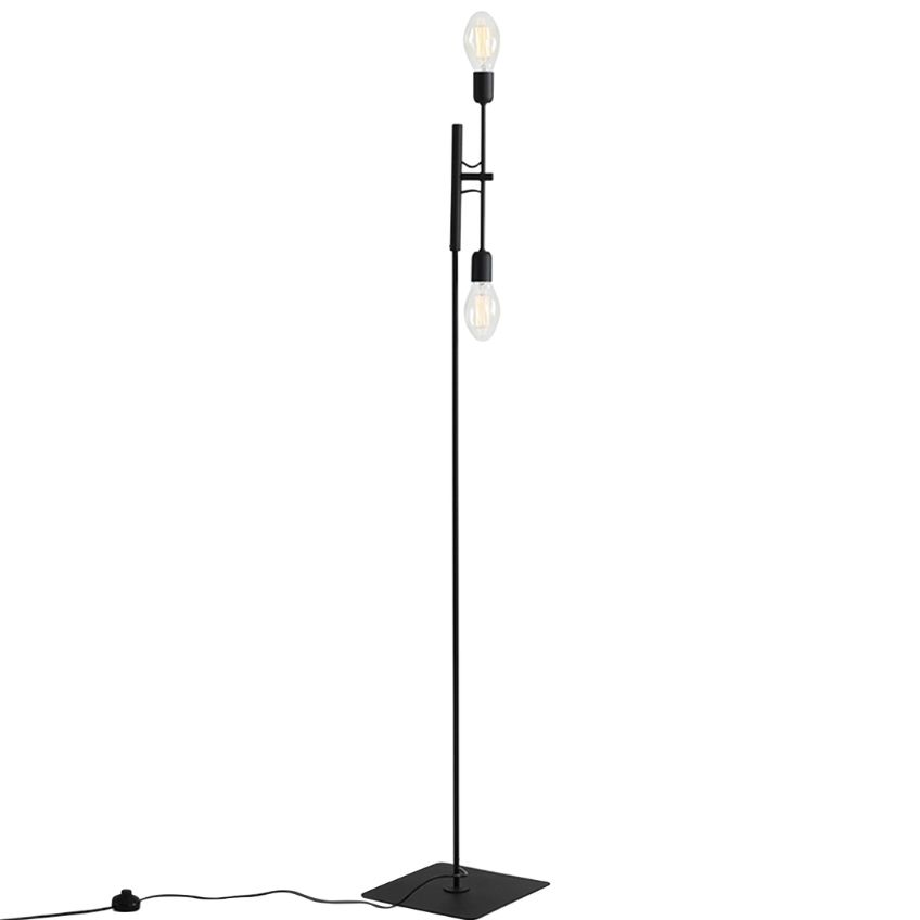 Nordic Design Černá kovová stojací lampa Dogi 2 160 cm Nordic Design
