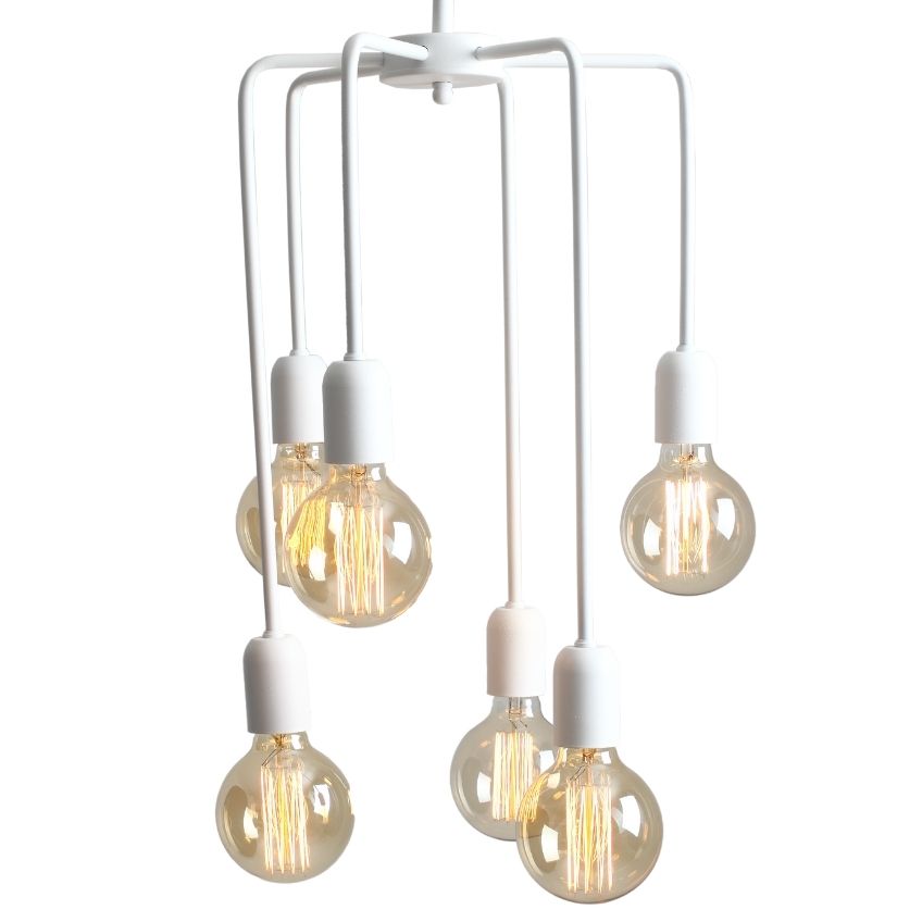 Nordic Design Bílé kovové závěsné světlo Trimo Tall Nordic Design
