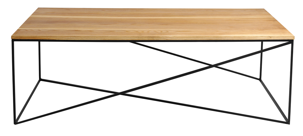 Nordic Design Přírodní masivní konferenční stolek Mountain s černou podnoží 140x80 cm Nordic Design