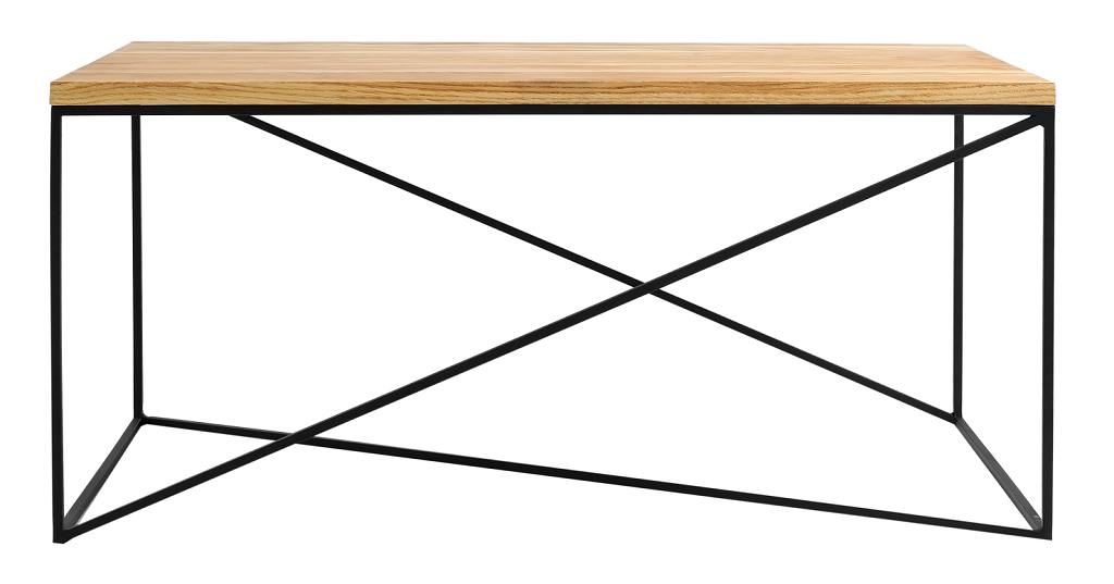 Nordic Design Přírodní masivní konferenční stolek Mountain s černou podnoží 100x60 cm Nordic Design