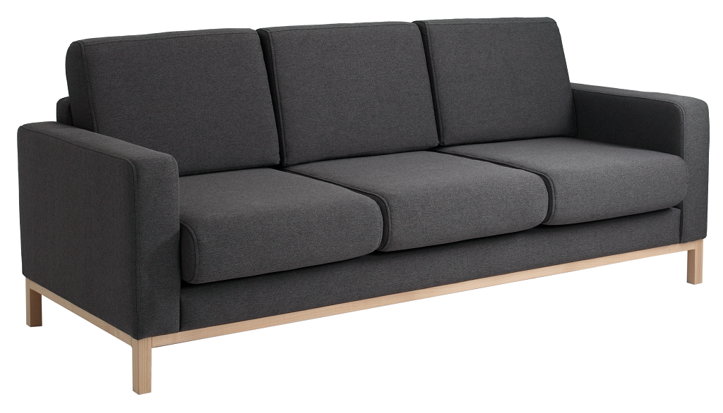 Nordic Design Antracitově šedá látková trojmístná pohovka Skandi 215 cm Nordic Design