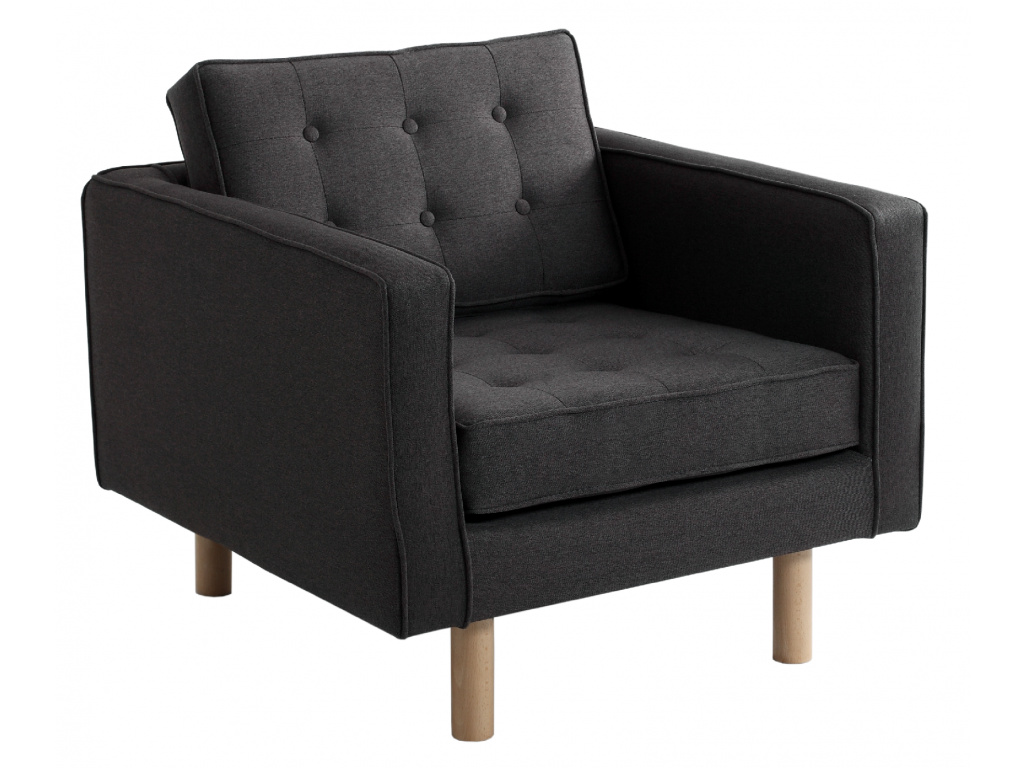 Nordic Design Antracitově šedé látkové křeslo Emmet Nordic Design