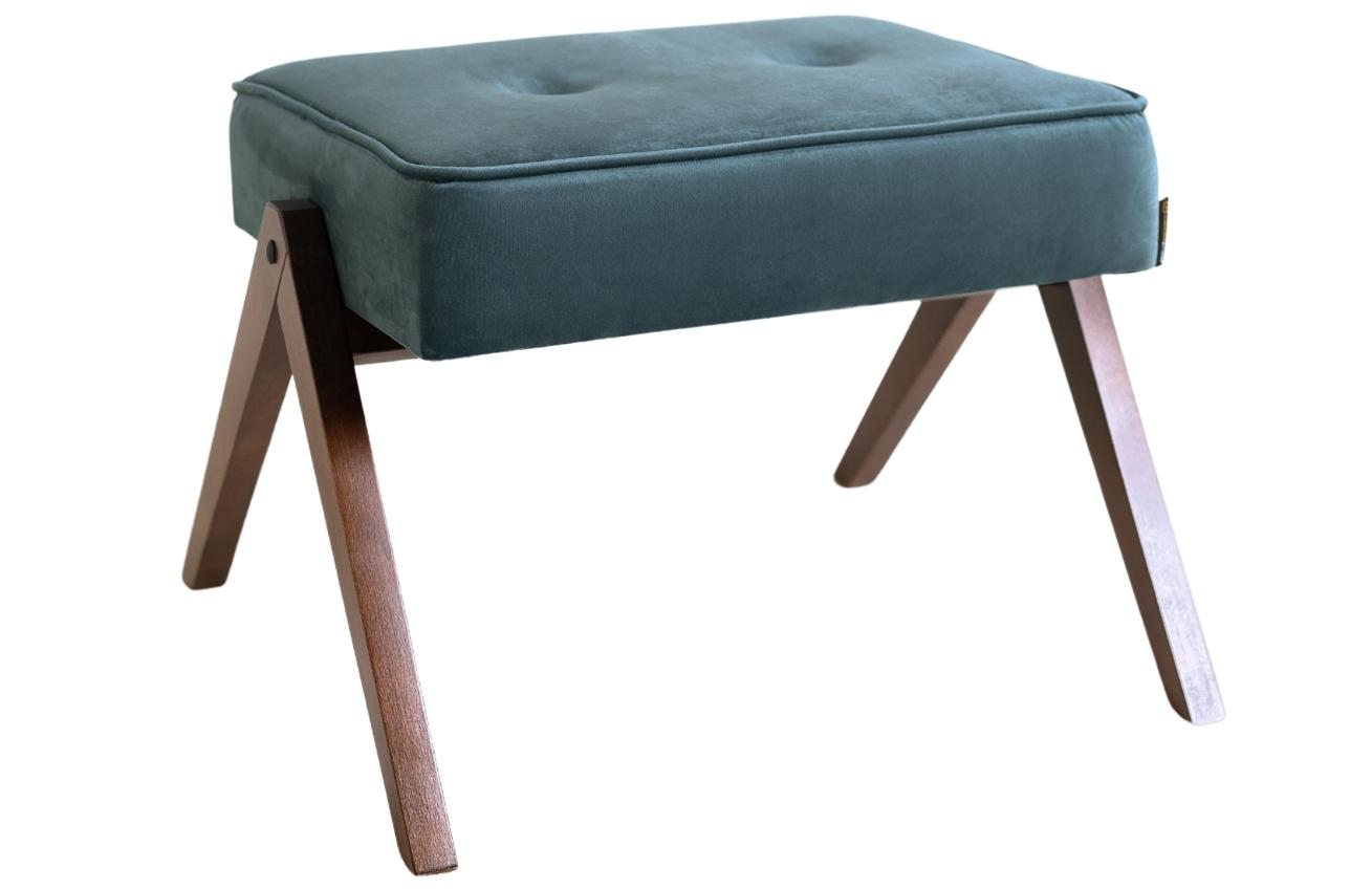 Nordic Design Petrolejově modrá sametová podnožka Vinnie Nordic Design