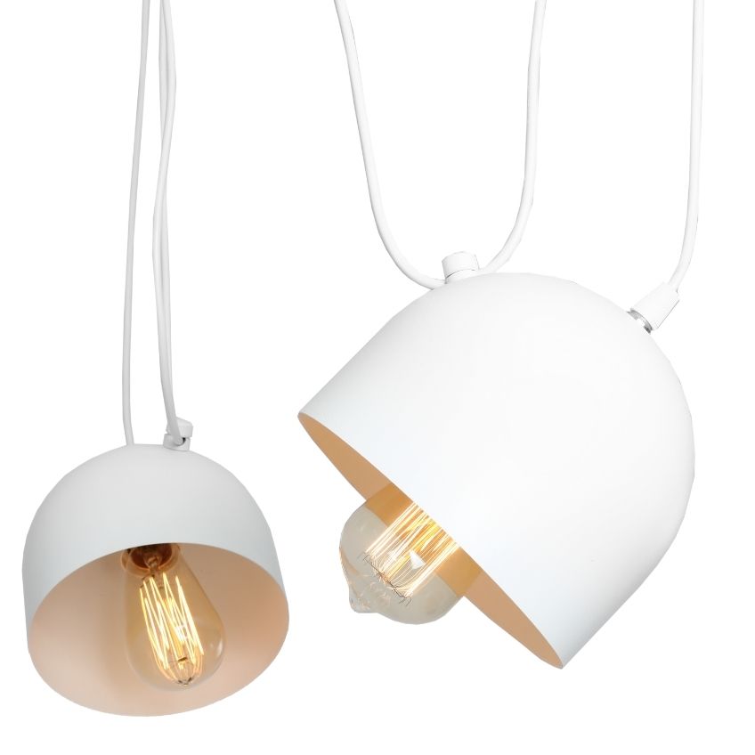 Nordic Design Bílé kovové závěsné světlo Pop 2 Nordic Design