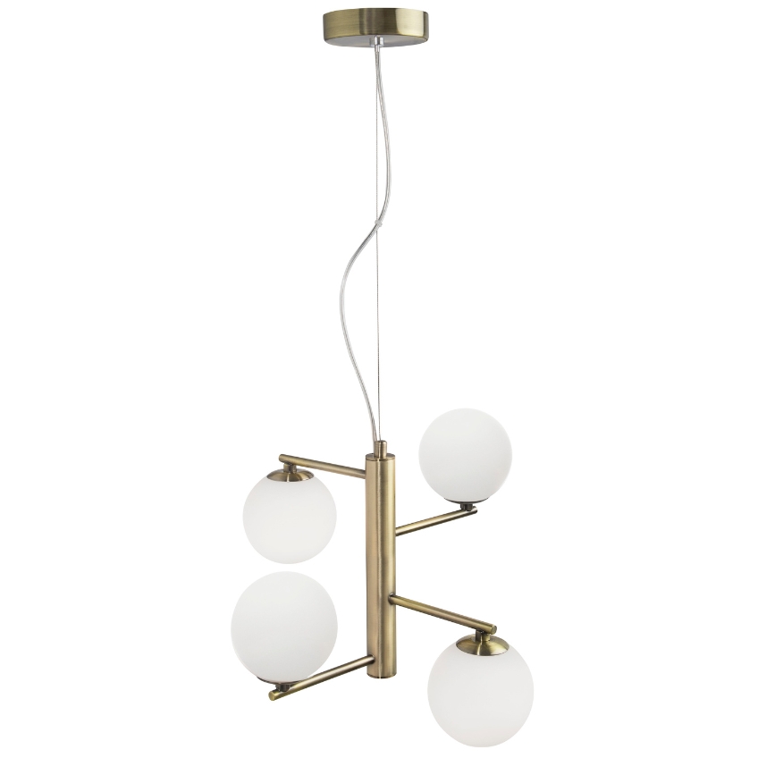 Opálově bílé skleněné závěsné světlo Nova Luce Agrigento 35 cm Nova Luce