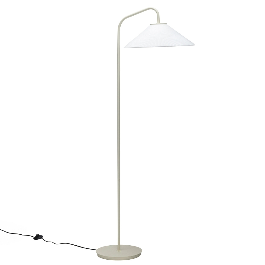 Béžová skleněná stojací lampa Hübsch Solid 158 cm Hübsch