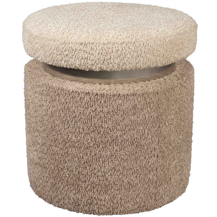 Béžový bouclé taburet DUTCHBONE SEN 39 cm Dutchbone