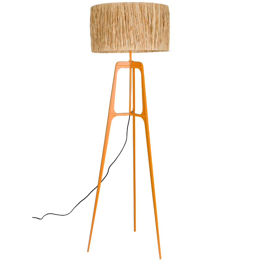 Oranžová stojací lampa DUTCHBONE AFRA 157 cm z přírodních vláken Dutchbone