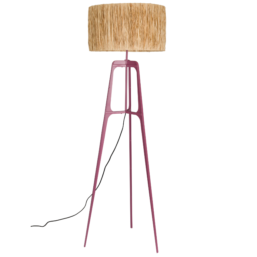 Fialová stojací lampa DUTCHBONE AFRA 157 cm z přírodních vláken Dutchbone