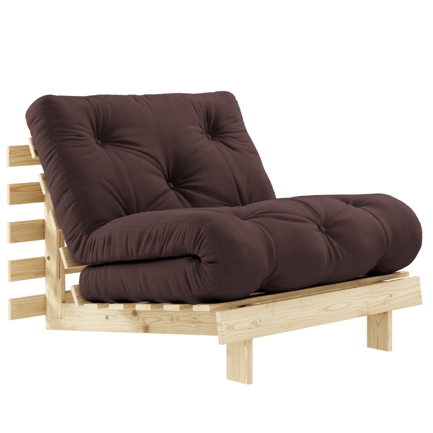 Tmavě hnědé rozkládací křeslo Karup Design Roots Karup Design