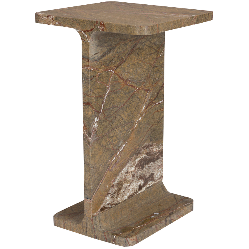 Hnědý mramorový odkládací stolek DUTCHBONE SATPURA 31 x 31 cm Dutchbone