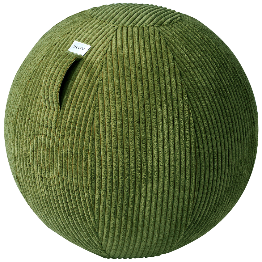 Dětský zelený manšestrový sedací / gymnastický míč VLUV VLIP 55 cm Vluv