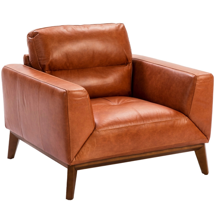 Koňakově hnědé kožené křeslo Angel Cerdá No. 5036 Angel Cerdá