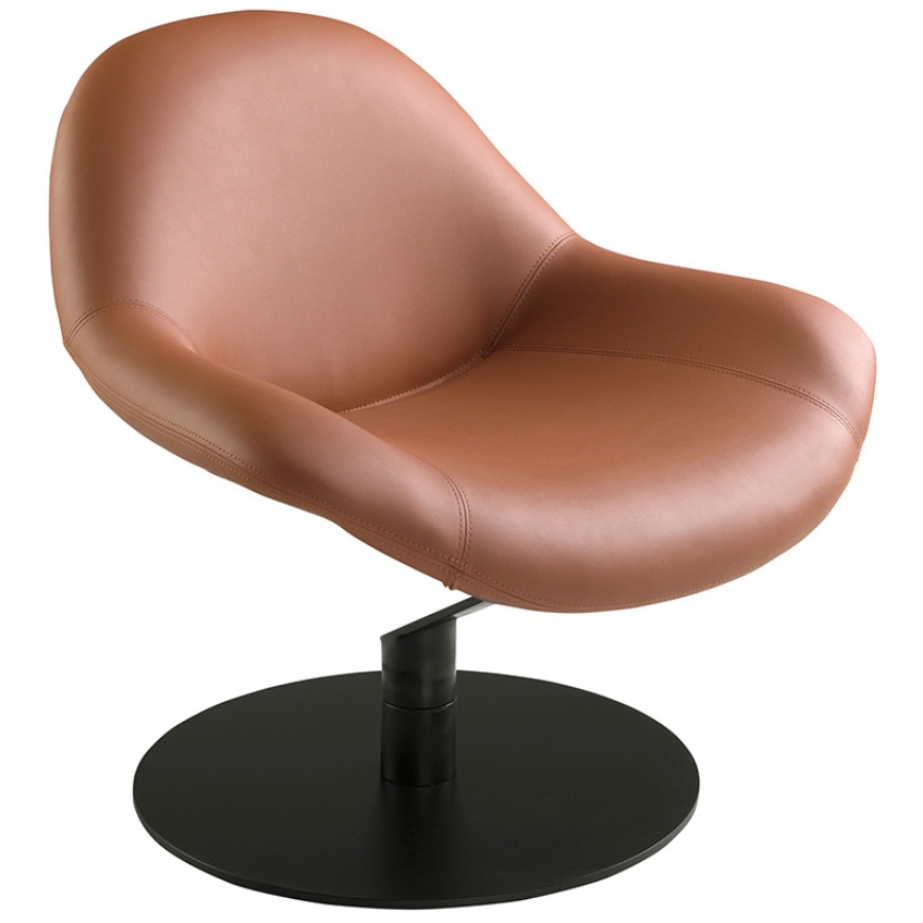 Koňakově hnědé koženkové otočné křeslo Angel Cerdá No. 5116 Angel Cerdá