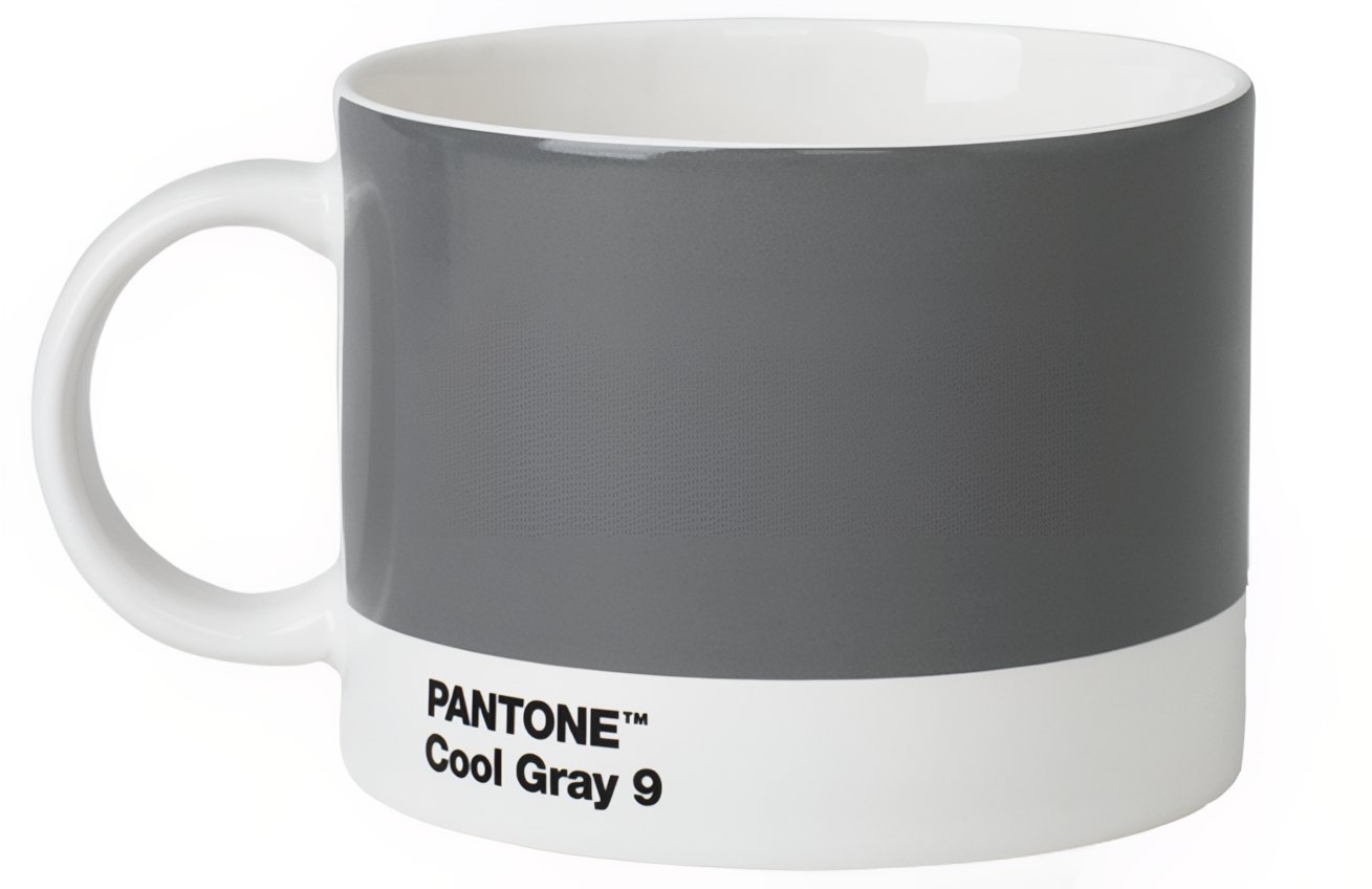 Šedý porcelánový hrnek Pantone Cool Gray 9 475 ml Pantone