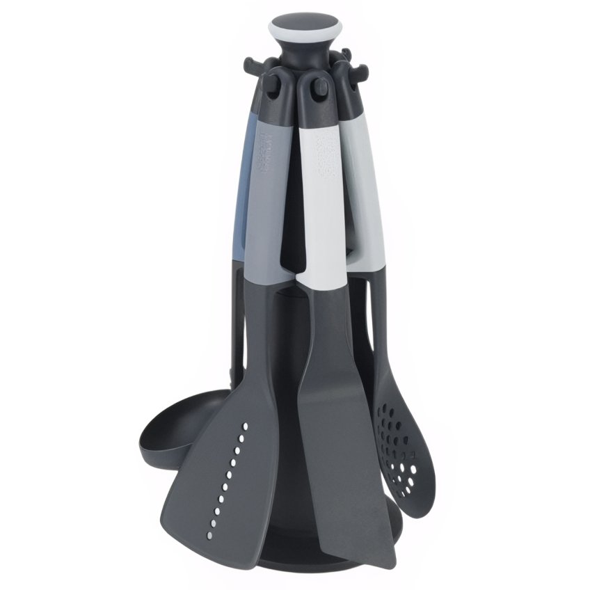 Joseph Joseph Sada šedo-modrých plastových kuchyňských pomůcek se stojanem Elevate Joseph Joseph