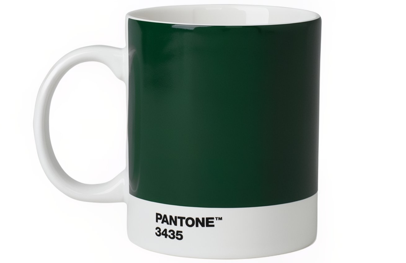 Tmavě zelený porcelánový hrnek Pantone Dark Green 3435 375 ml Pantone
