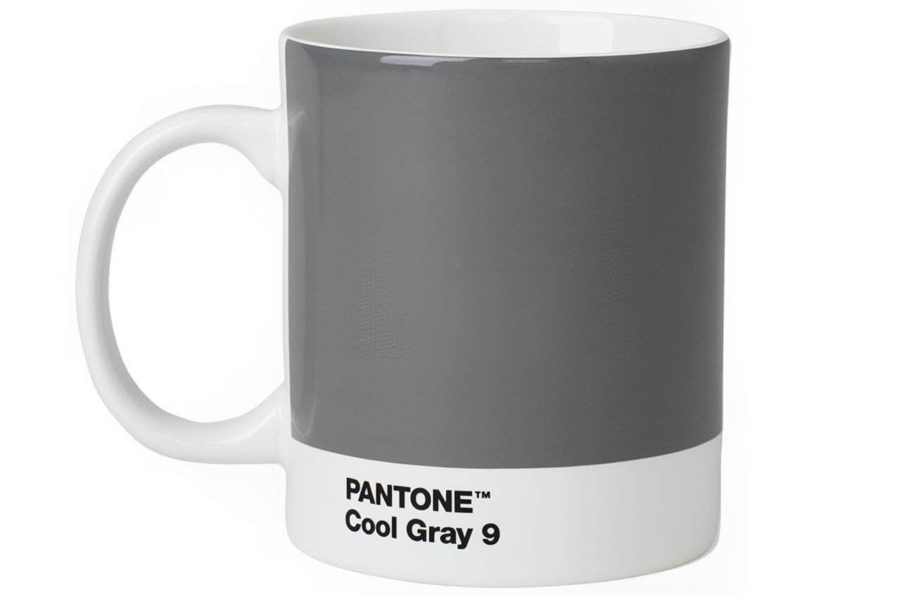 Šedý porcelánový hrnek Pantone Cool Gray 9 375 ml Pantone