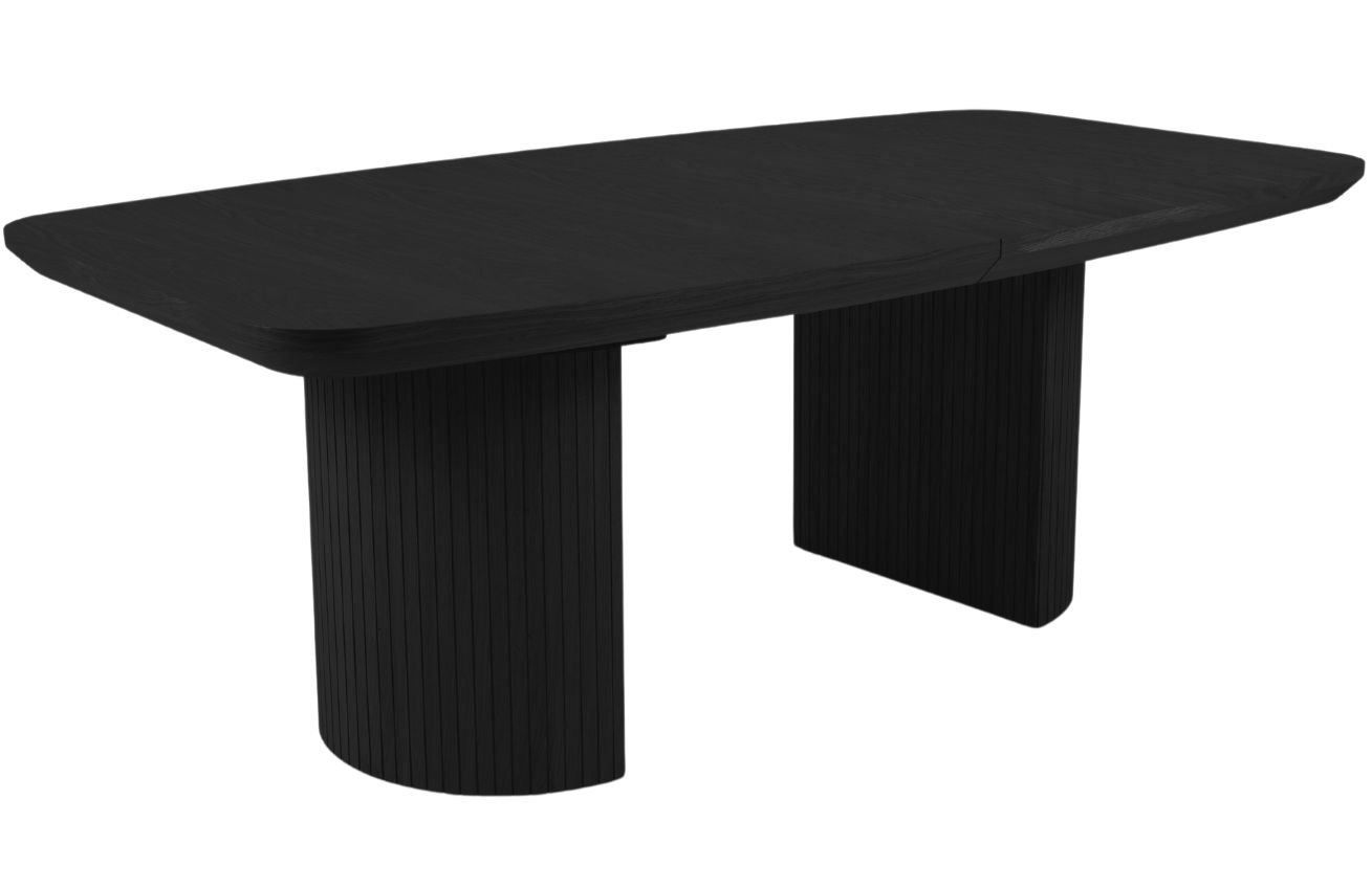 Černý dubový rozkládací jídelní stůl MICADONI Mana 200/300 x 110 cm Micadoni