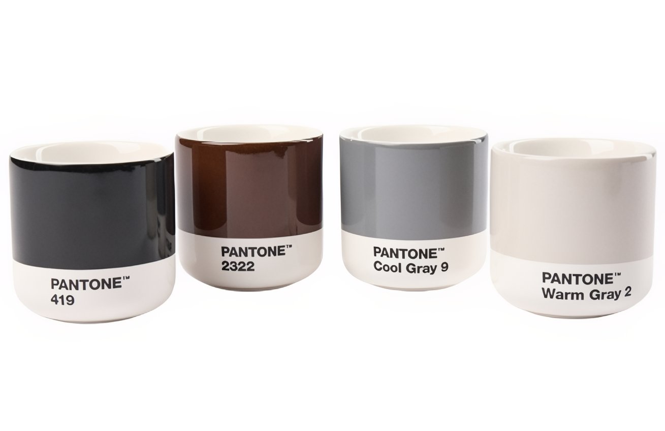 Sada čtyř barevných porcelánových hrnků Pantone 100 ml Pantone