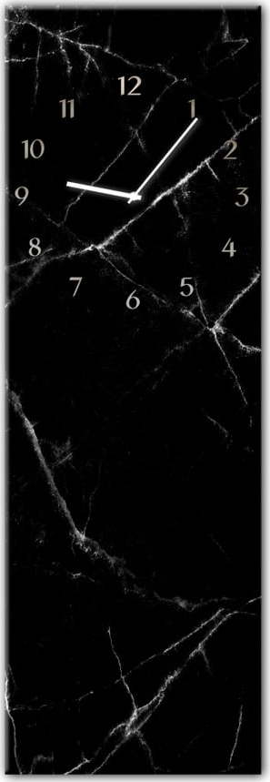 Nástěnné hodiny Styler Glassclock Black Marble