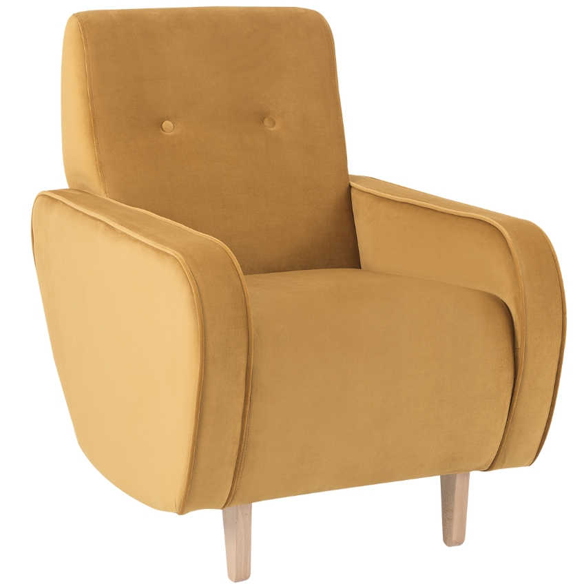 Nordic Design Žluté sametové křeslo Doble Nordic Design