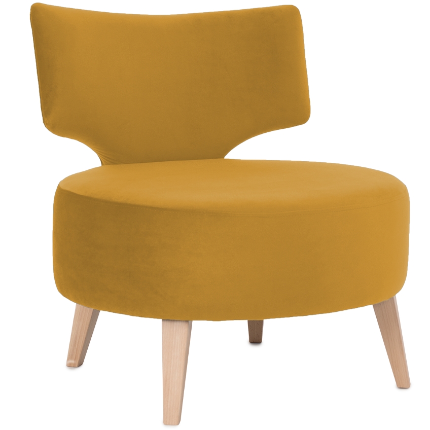 Nordic Design Žluté sametové křeslo Full Nordic Design